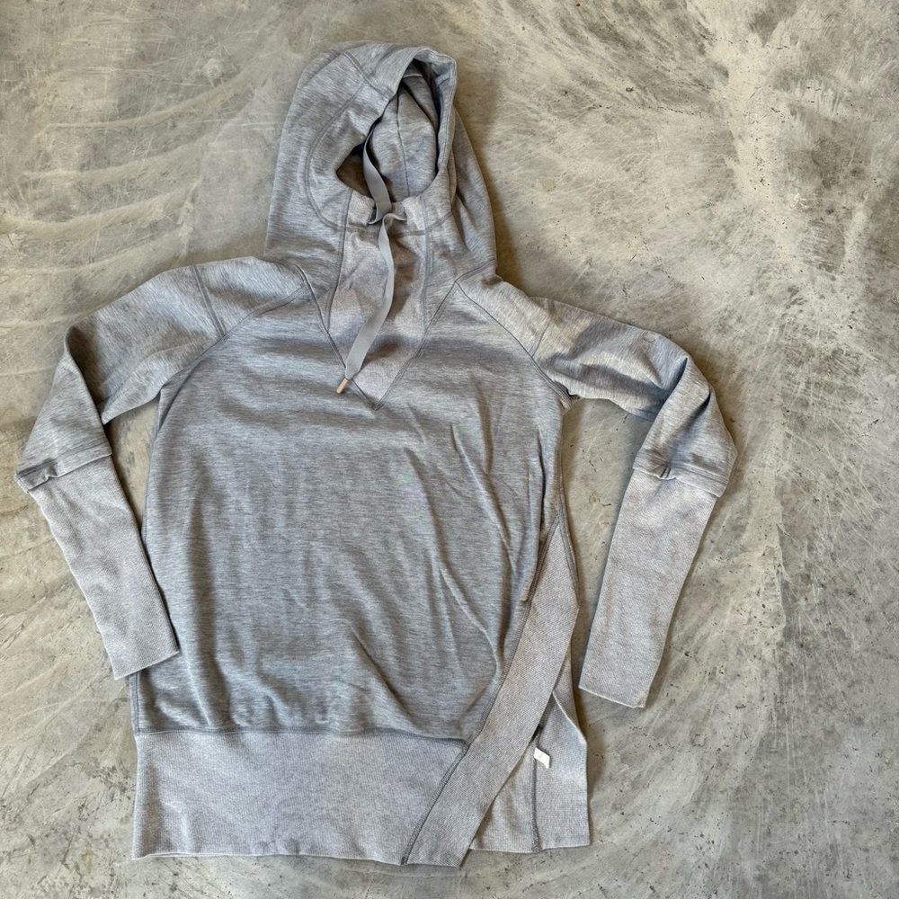 Indygena Gray Hooded Long Sleeve Shirt Small